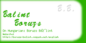 balint boruzs business card